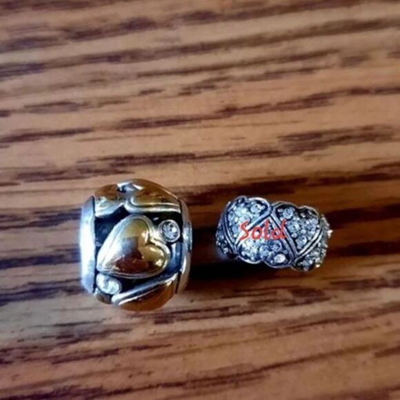 BRIGHTON Swarovski Crystal, Gold, and Silver Slider Charms TIMELESS! - Picture 2 of 5